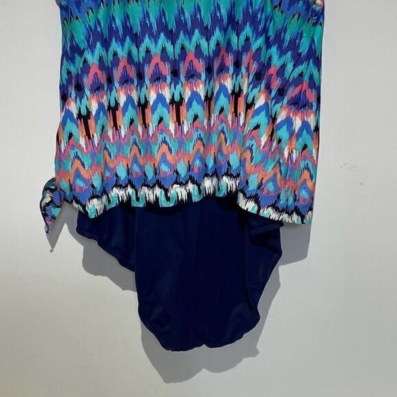 Rose Marie Reid Women's Sleeveless Swimwear Multi-Color Abstract One-Piece Large - Picture 5 of 6